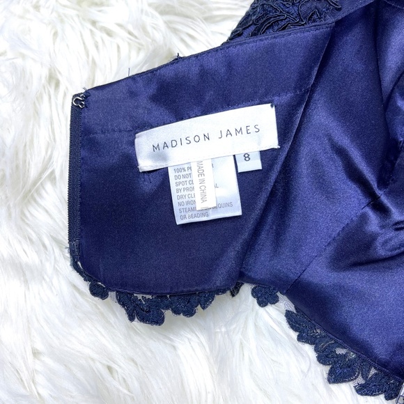 🚫SOLD! NEW! |•MADISON JAMES•| Navy Floral Print Two Piece Formal Prom Dress - Picture 10 of 12